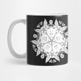 Moon moth pentagram ring Mug